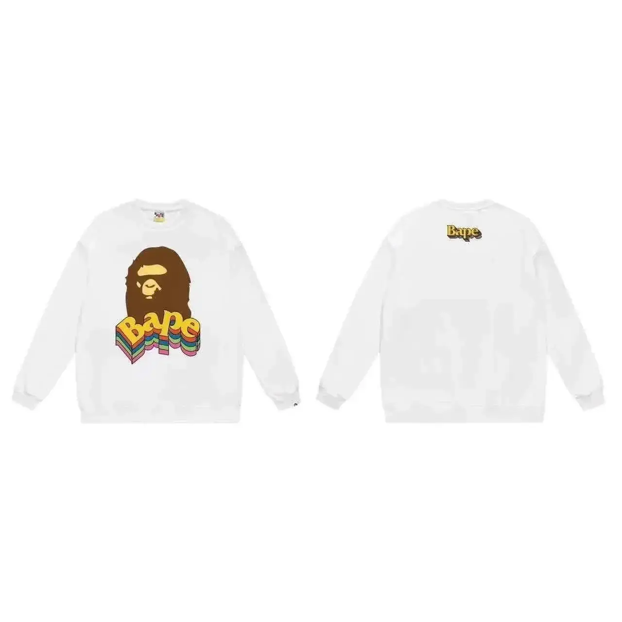 BAPE Printed college style round neck pullover sweatshirt for men and women loose style hoodie — foto 3 de 6