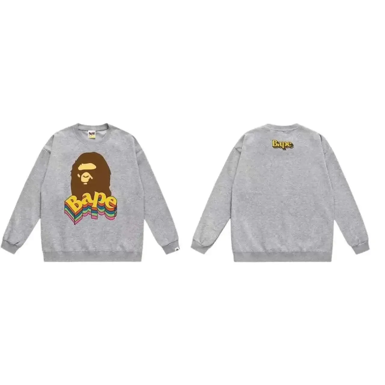 BAPE Printed college style round neck pullover sweatshirt for men and women loose style hoodie — foto 4 de 6