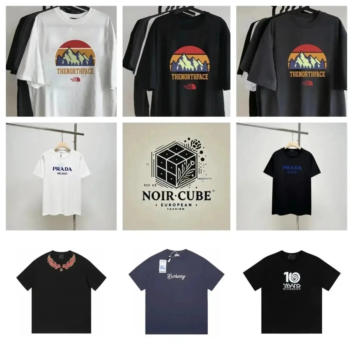 The North Face / Prada / Noir Cube / Burberry / Givenchy Graphic T-Shirts [40 styles]