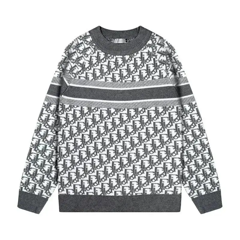 Loewe Anagram / Fendi Crest / Dior Oblique / Prada Triangle / Gucci GG Knit Round Neck Warm Sweaters — foto 5 de 6
