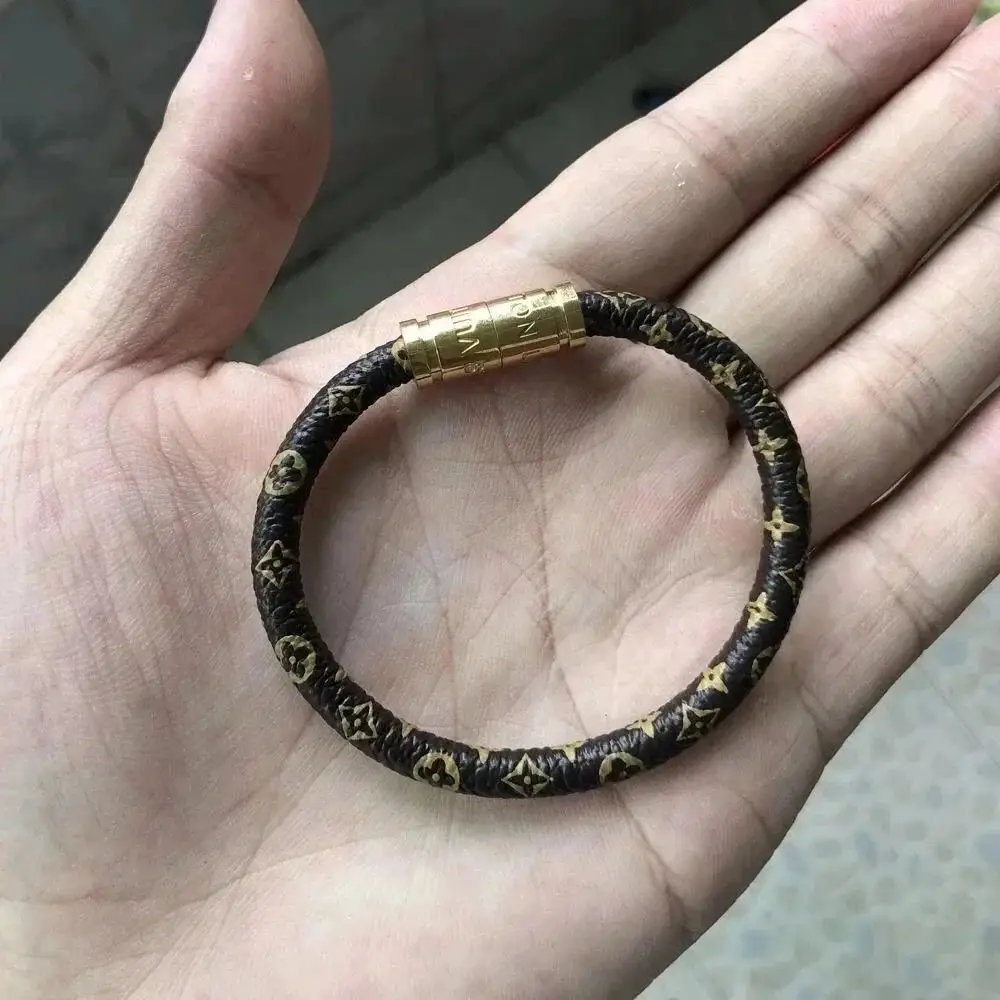 Louis Vuitton Monogram Leather Magnetic Snap Bracelet [5 styles]