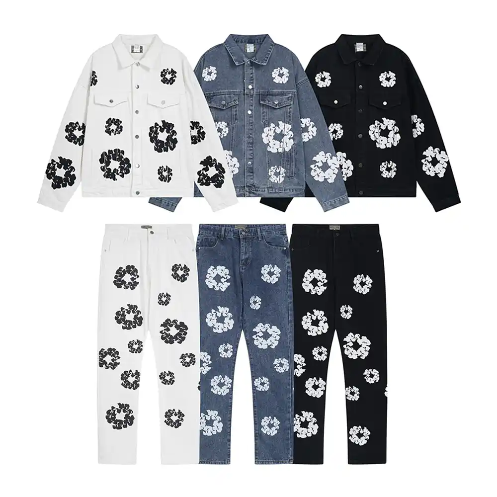 DENIM TEARS Floral Print Denim Jacket/Pants [6 styles]