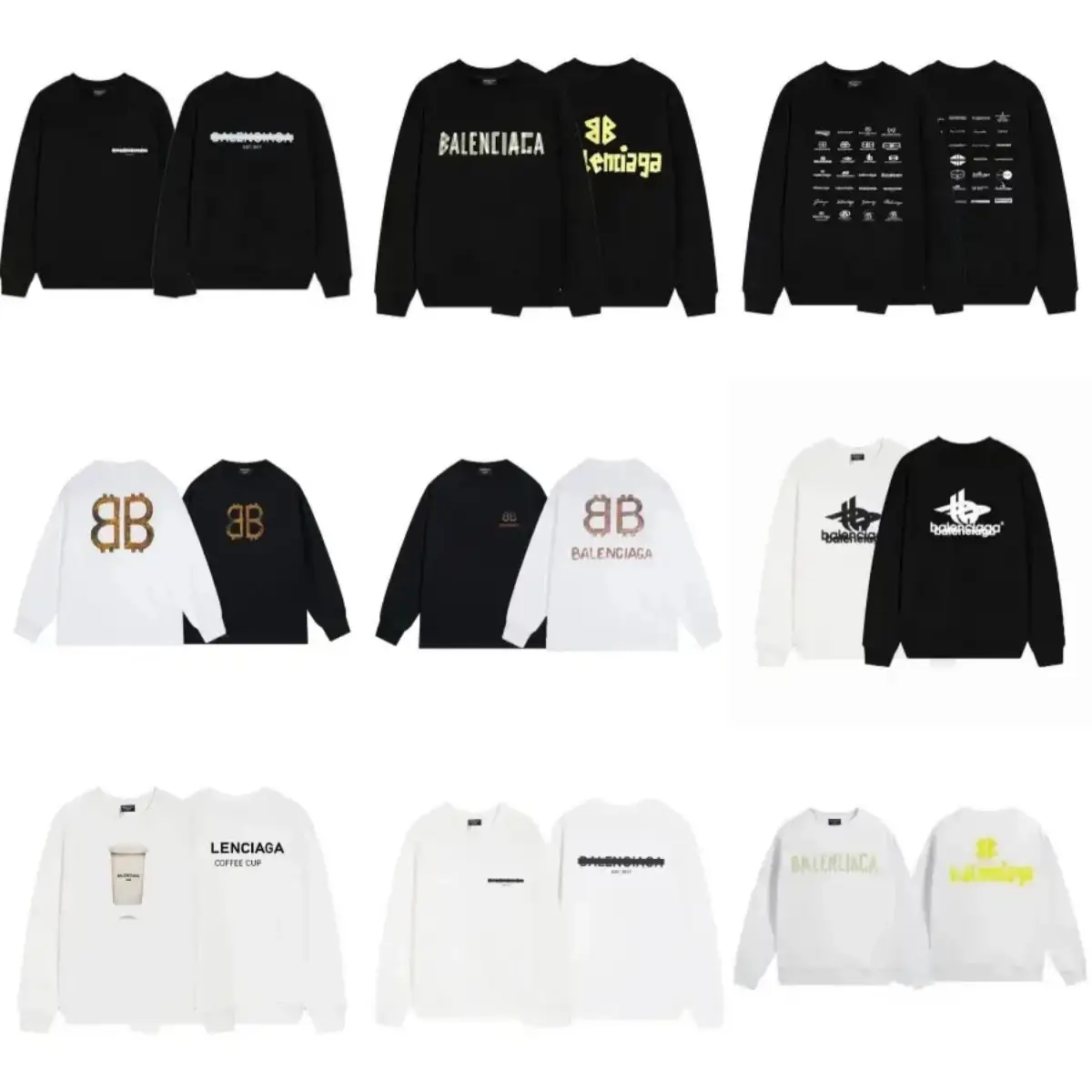 Balenciaga Logo Print Sweatshirts [Multiple Styles]