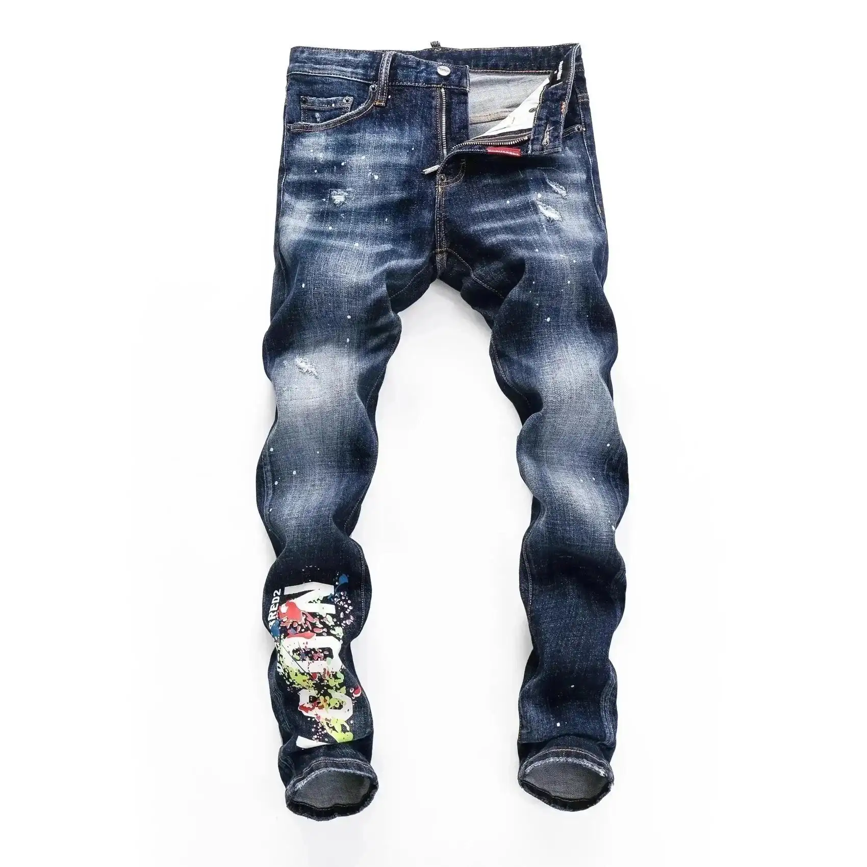 Dsquared2 D2 Stretch Ink-Splashed Patch Jeans — foto 6 de 6