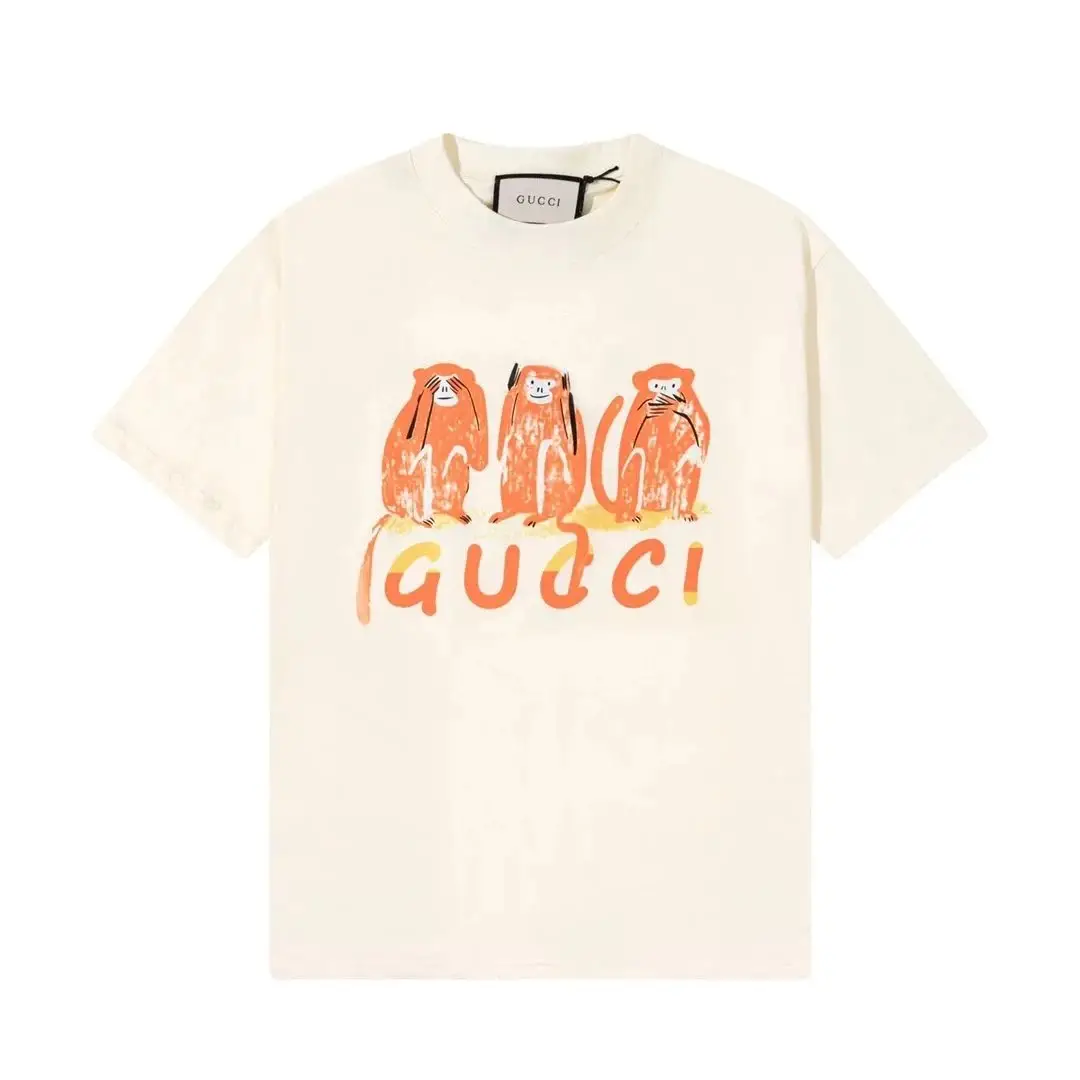 Gucci Leopard Print T-Shirt for Men - White Cotton Tee — foto 2 de 6