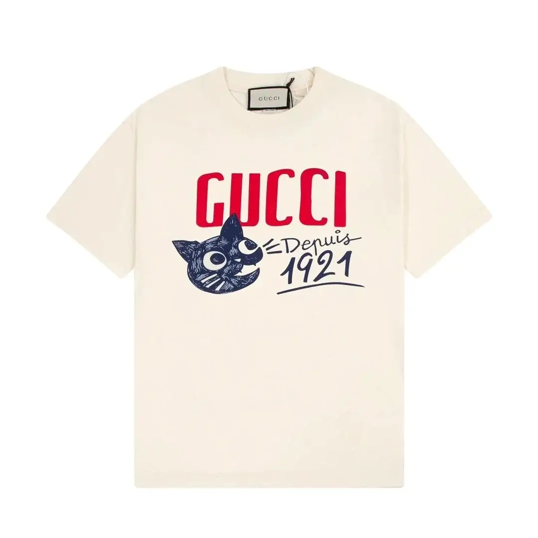 Gucci Leopard Print T-Shirt for Men - White Cotton Tee — foto 6 de 6