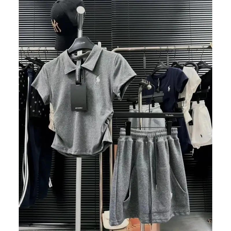 Polo Ralph Lauren Polo Shirt/Shorts Set [Spring and Summer Girls Casual Suits]