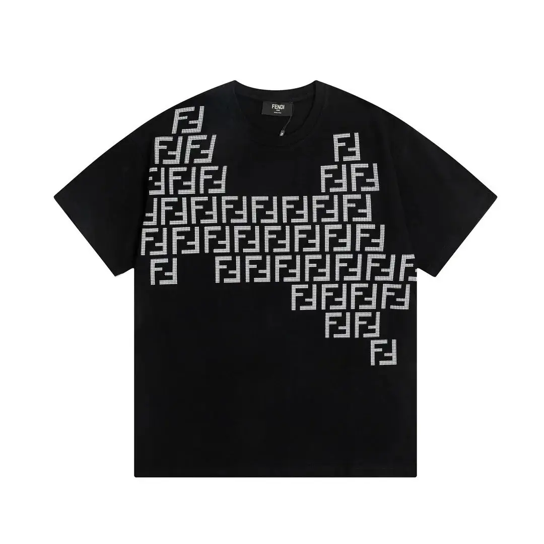 Fendi Black Graphic T-Shirt with FF Logo Design