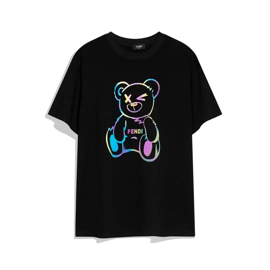 Fendi Black Graphic T-Shirt with FF Logo Design — foto 4 de 6