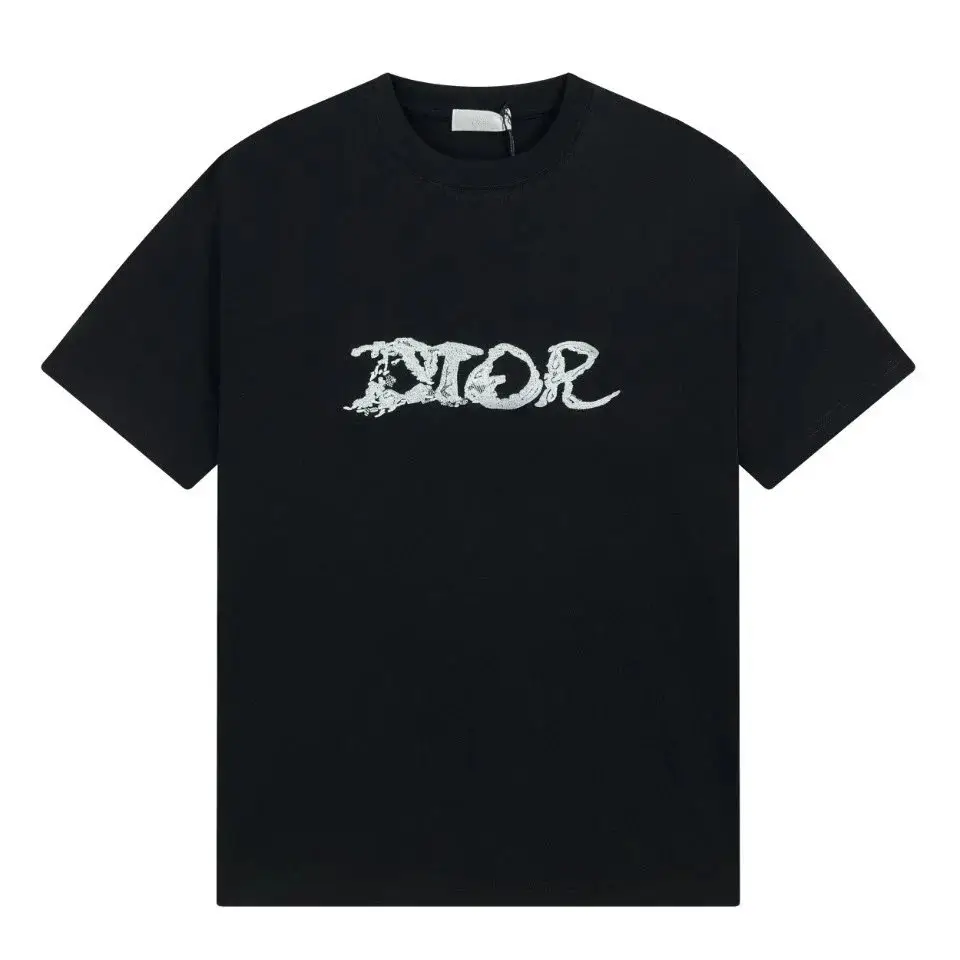Dior Men's Black T-Shirt with Embroidered Logo - Luxury Fashion
