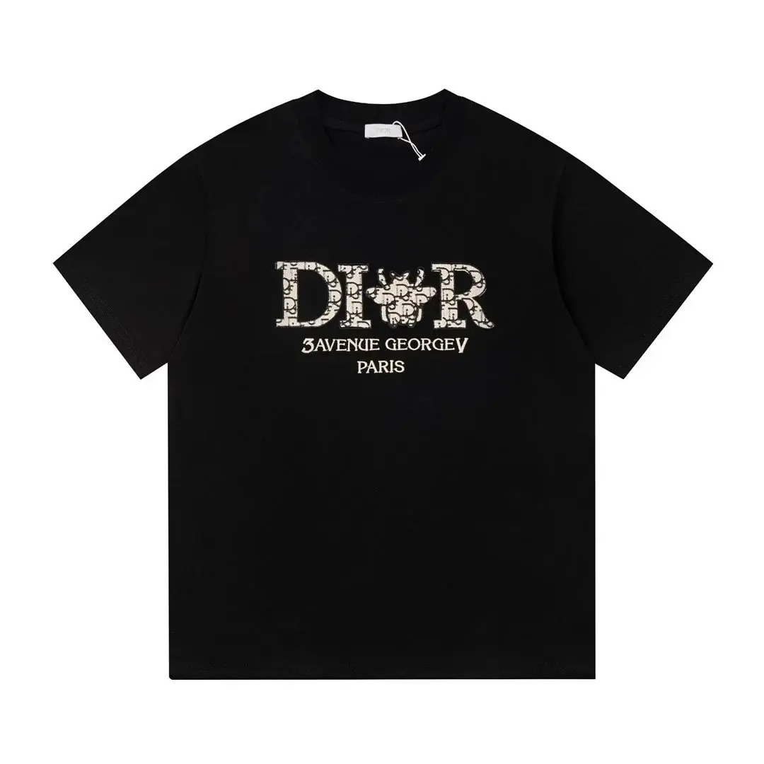 Dior Men's Black T-Shirt with Embroidered Logo - Luxury Fashion — foto 4 de 6