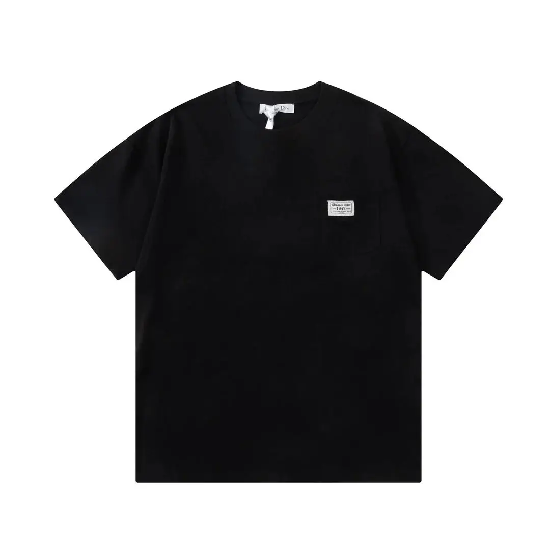 Dior Men's Black T-Shirt with Embroidered Logo - Luxury Fashion — foto 5 de 6