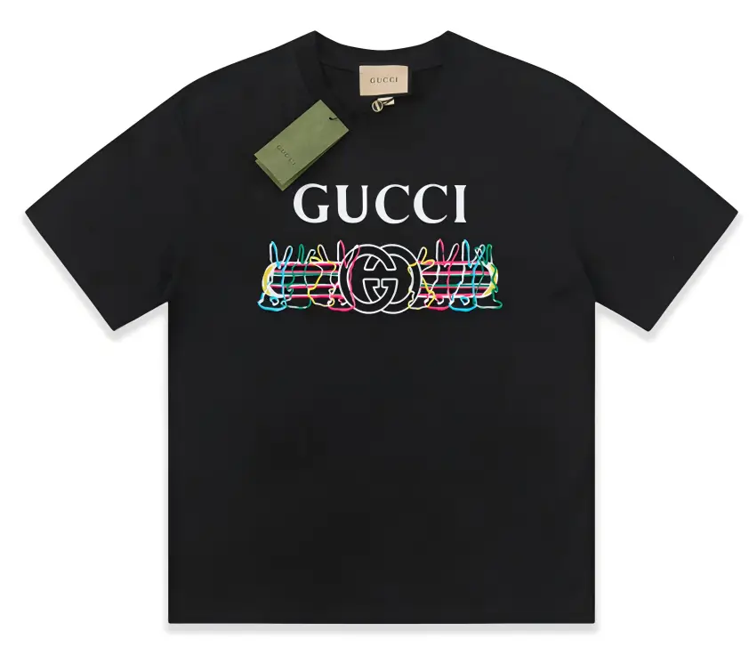 Gucci x Adidas Originals Cream T-Shirt with Gold Logo and Red Lettering