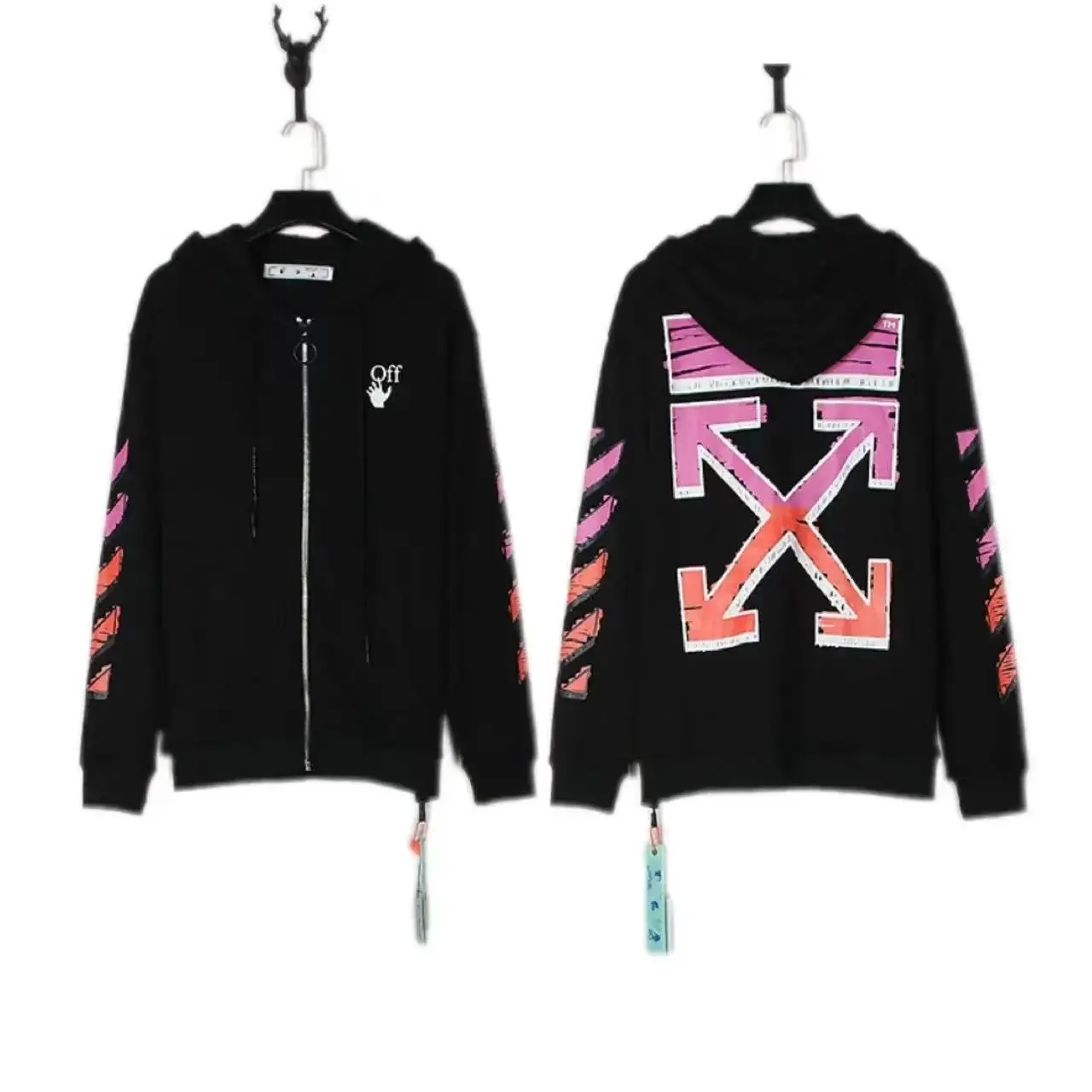 Off-White Hoodie with Arrow Print and Logo Design — foto 2 de 6