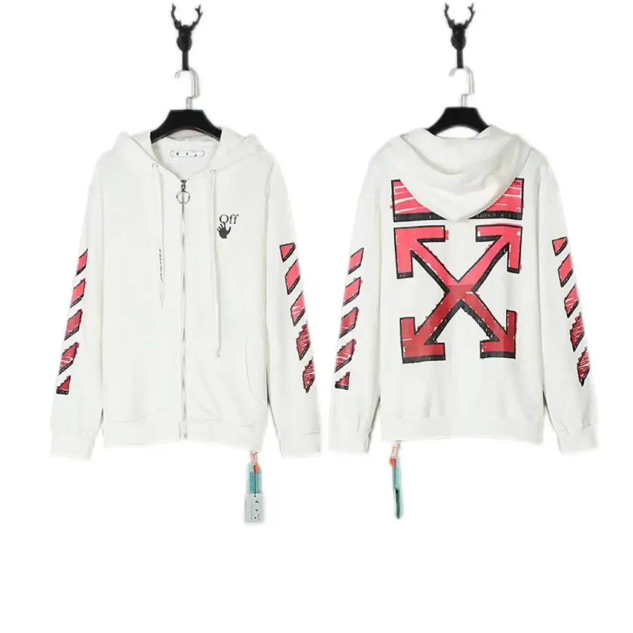 Off-White Hoodie with Arrow Print and Logo Design — foto 3 de 6