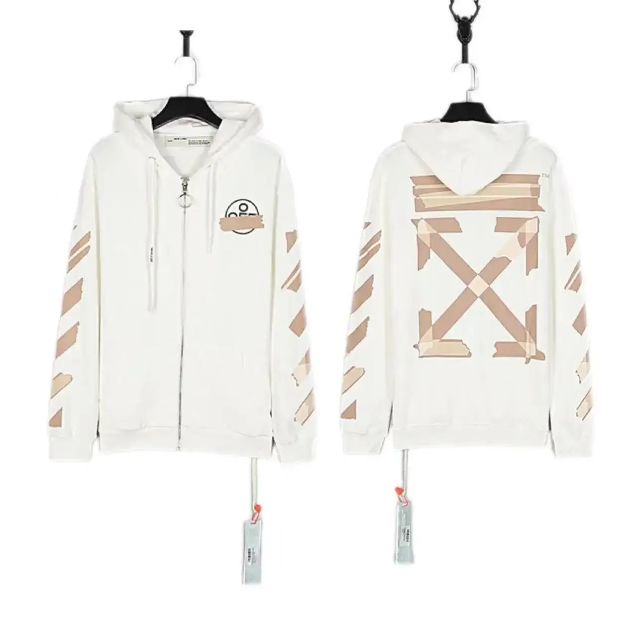 Off-White Hoodie with Arrow Print and Logo Design — foto 4 de 6