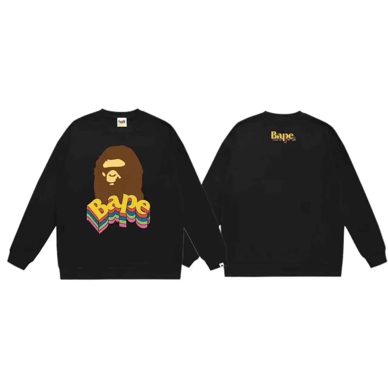 A Bathing Ape BAPE Rainbow Logo Crewneck Sweatshirt - Black — foto 2 de 6