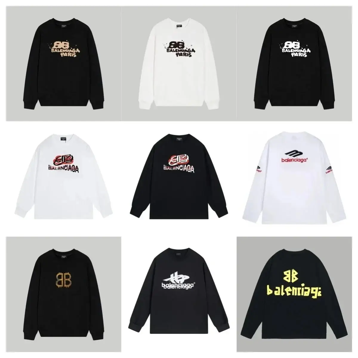 Balenciaga BB Logo Long Sleeve Sweatshirts [17 styles]